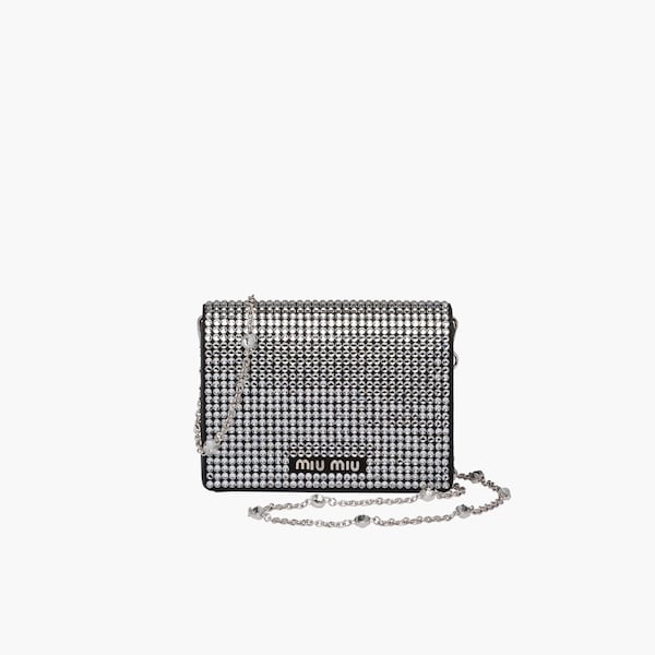 Nappa leather mini-bag with crystals