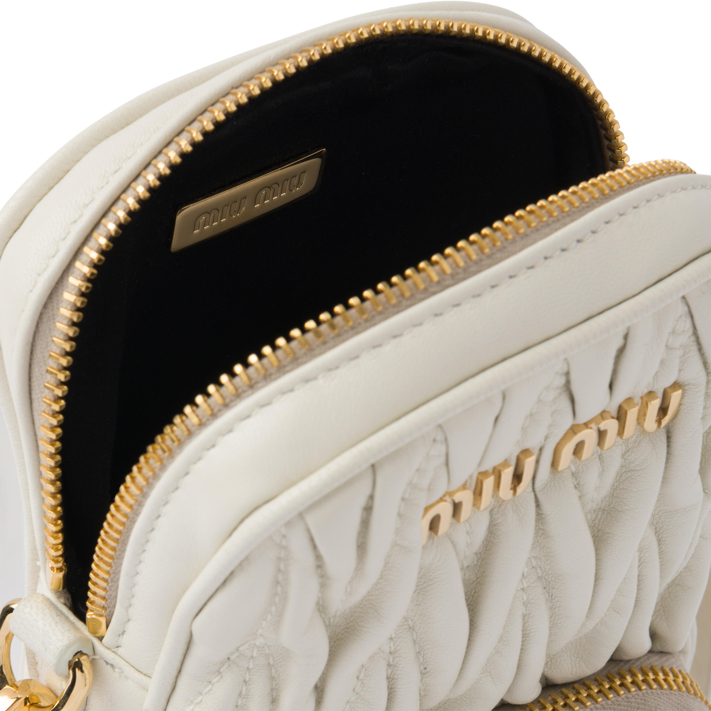 Matelassé nappa leather mini-bag White | Miu Miu
