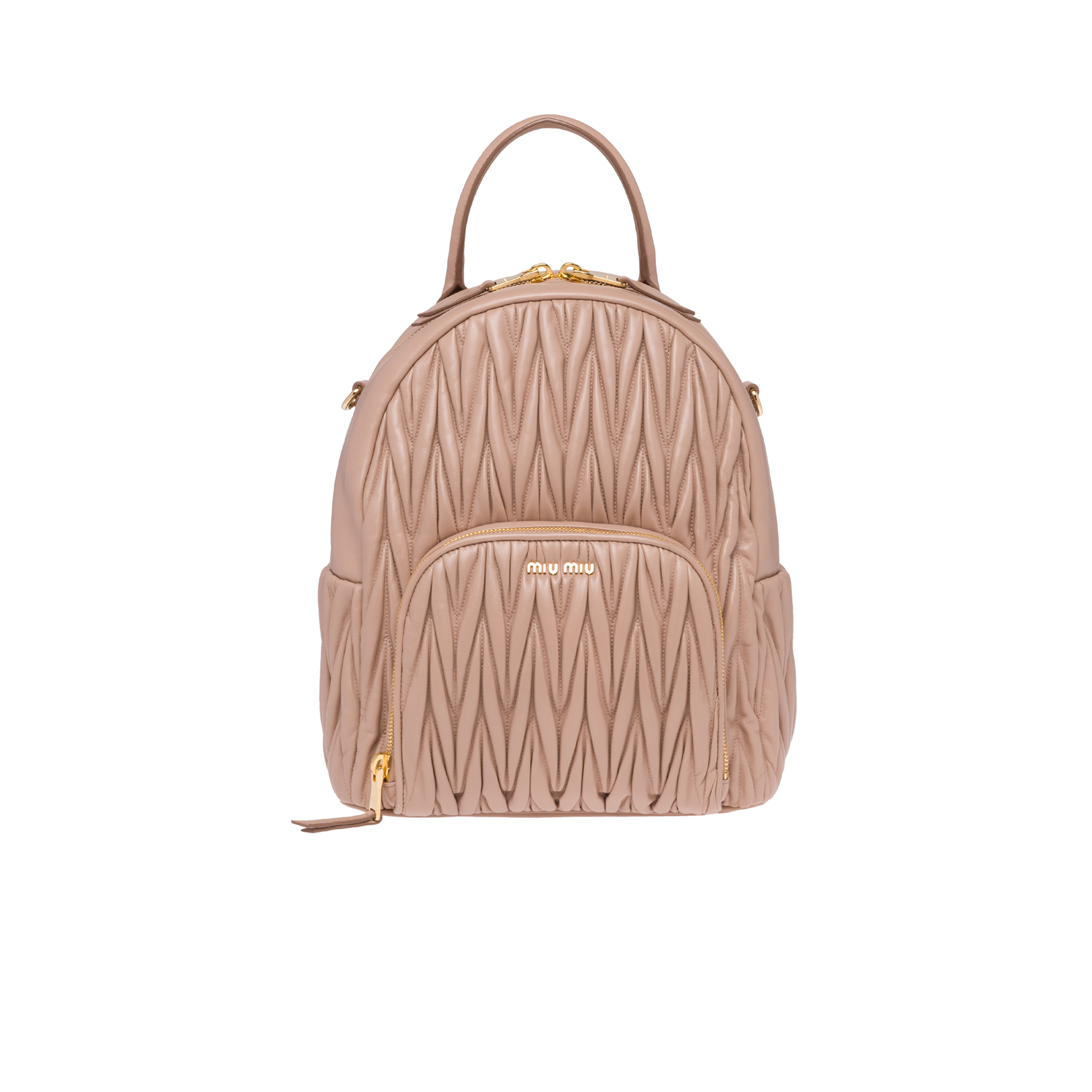 マテラッセ レザー バックパック ベージュピンク Miu Miu