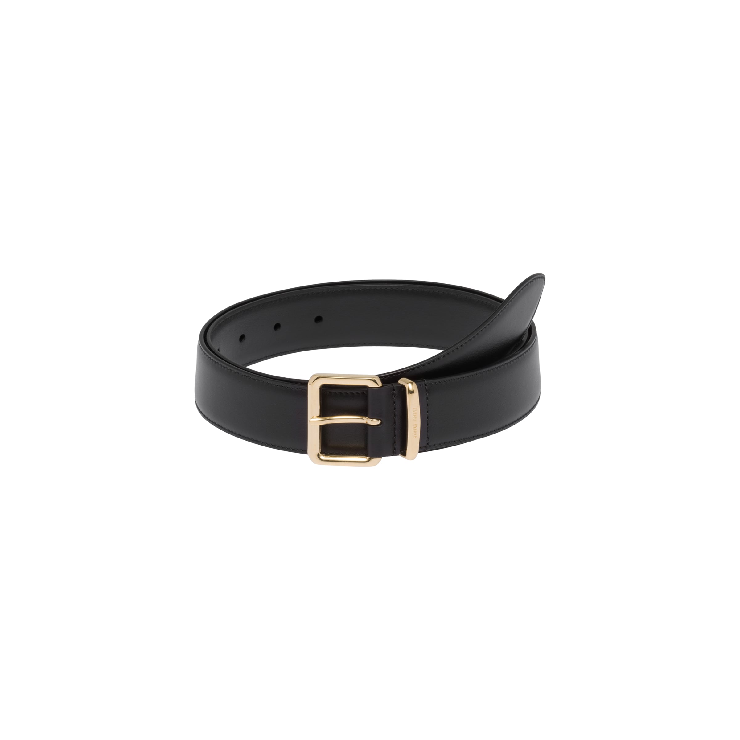 Miu Miu Leather Belt In Black
