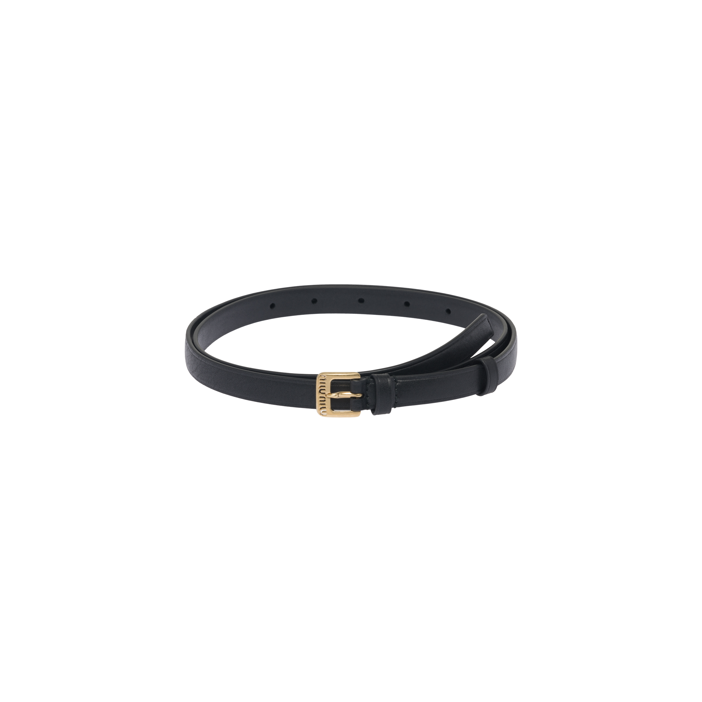 Shop Miu Miu Nappa Leather Belt In Black