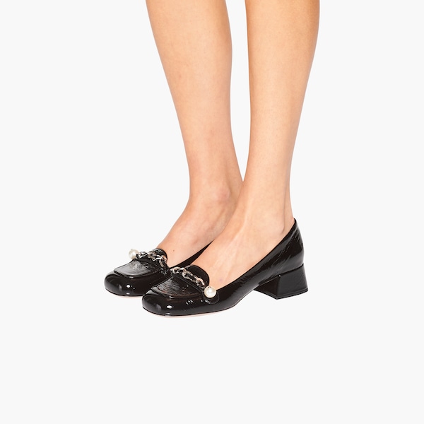 leather loafer pumps