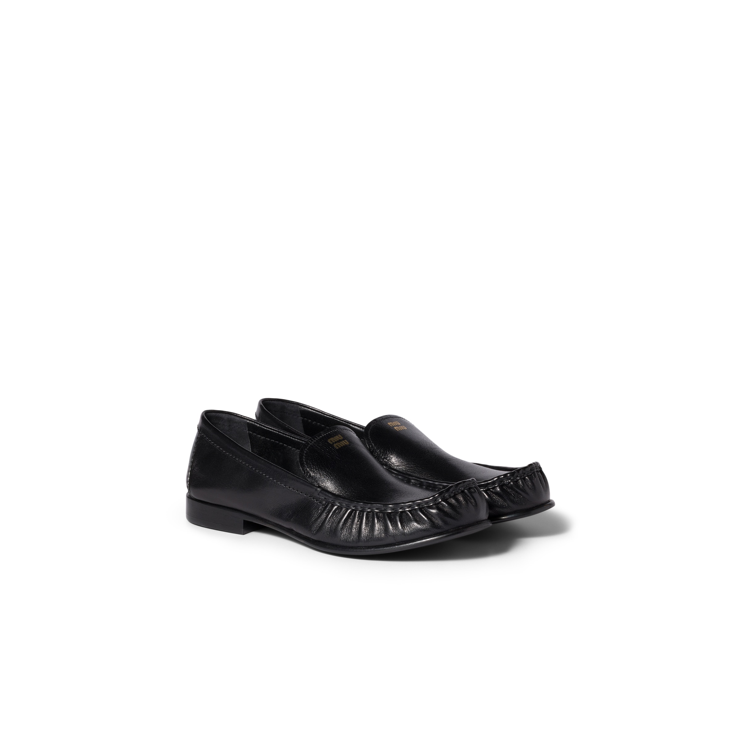 Miu Miu Mocassins En Cuir De Buffle, Femme, Noir, Taille 35