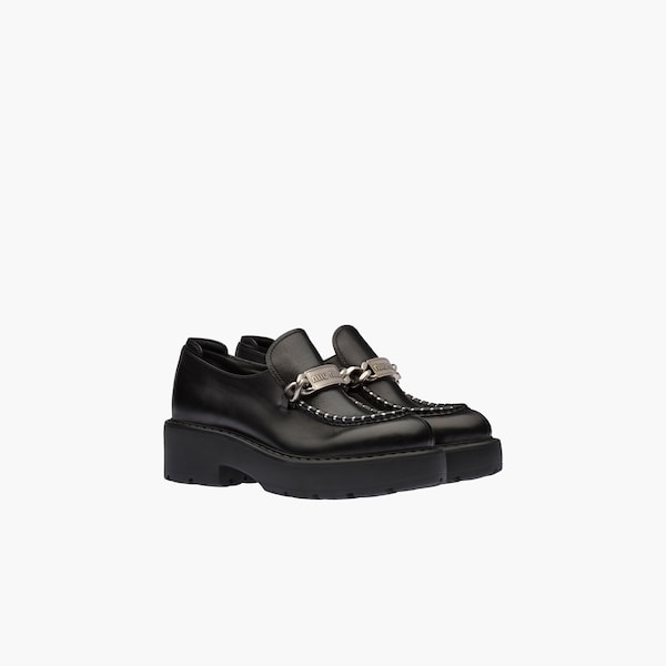 Leather loafers Black | Miu Miu