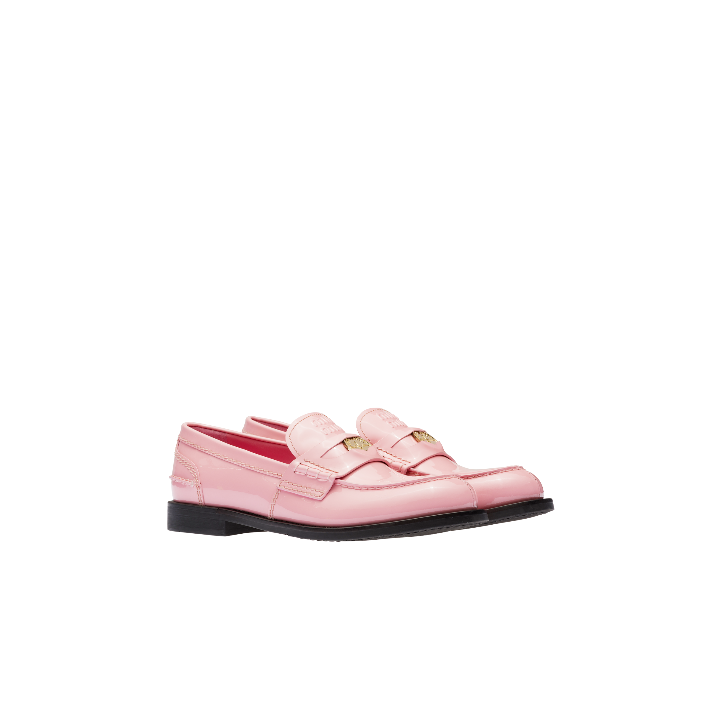 Snor Mediate lindre Pink Patent Leather Penny Loafers | Miu Miu