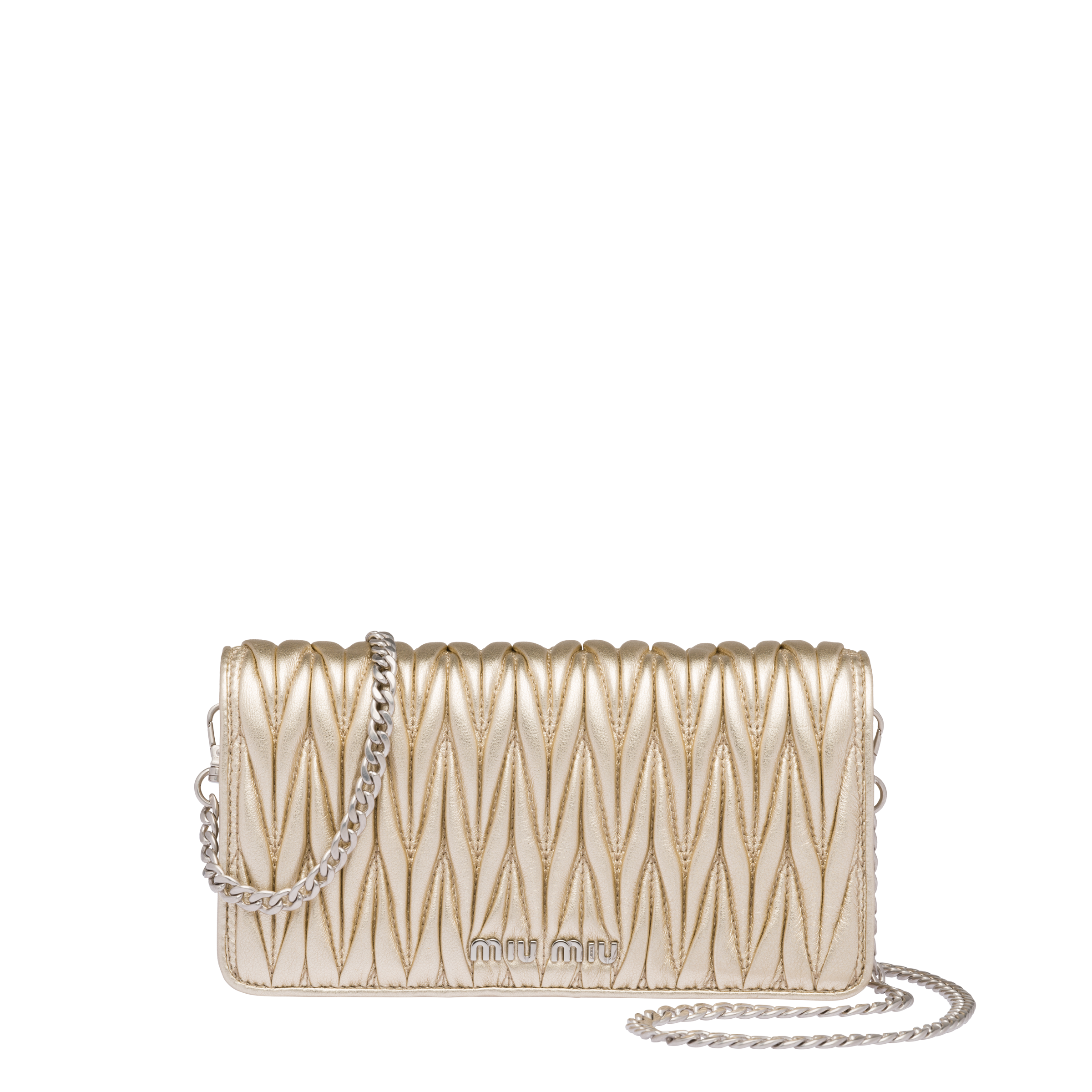 Matelasse Leather Mini Bag Miu Miu 5dh029 N88 F0pli