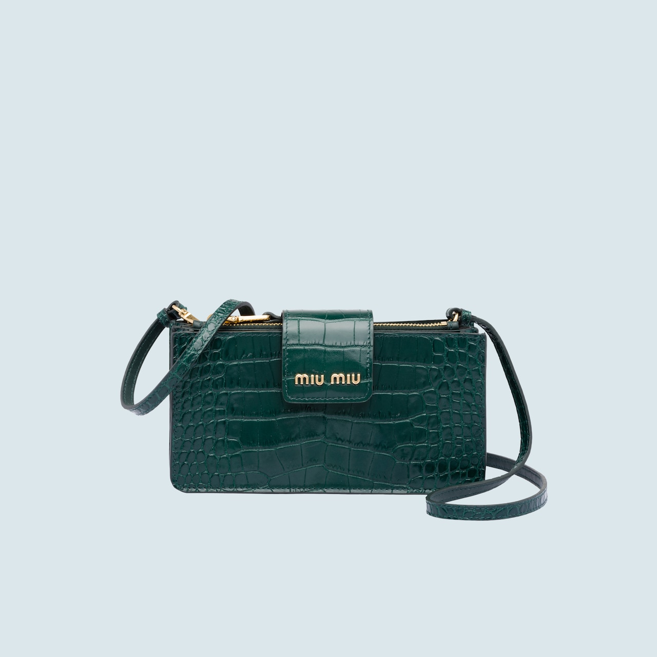 Croco-print leather mini-bag | Miu Miu