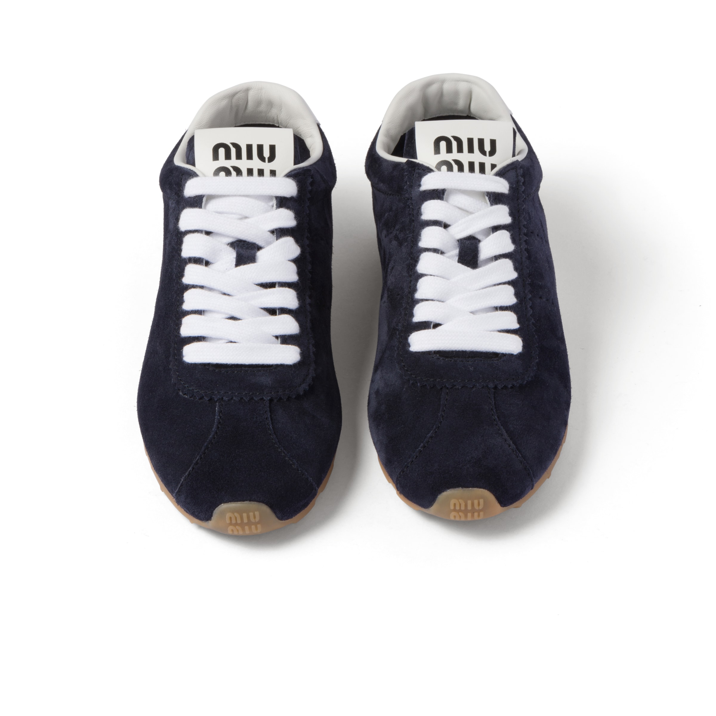 Miu Miu Plume Low Top Sneakers Technical Fabric In Black