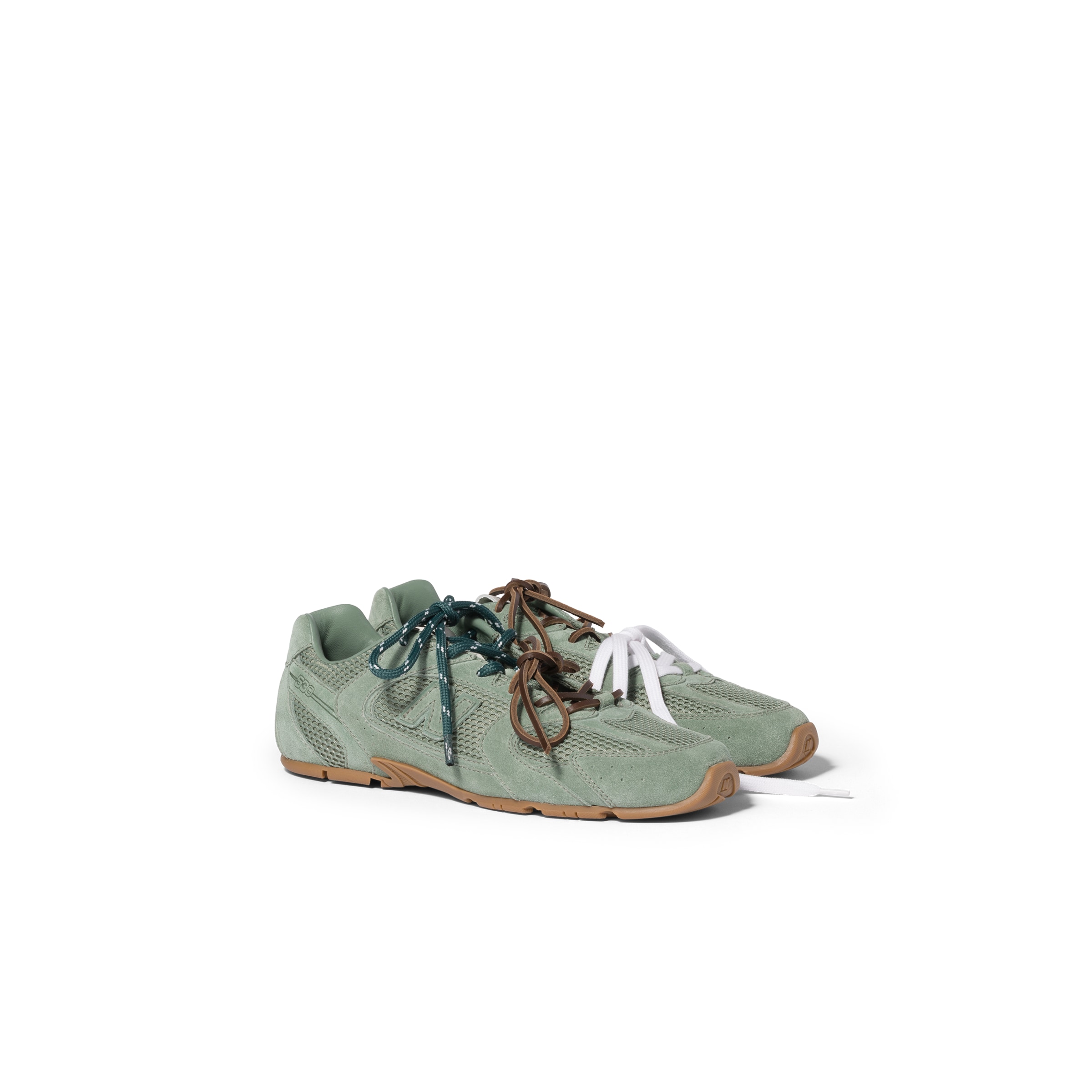 New Balance X Miu Miu 530 Sl Suede And Mesh Sneakers, Woman, Sage Green, Size 38