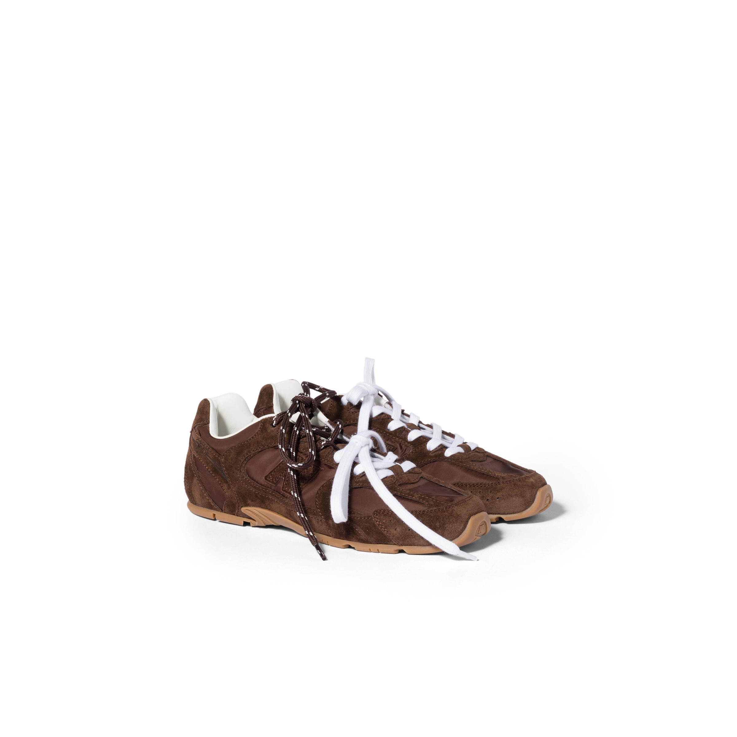Baskets 530 sl New Balance x miu Miu En Tissu Technique Et Daim, Femme, Marron Cacao, Taille 37