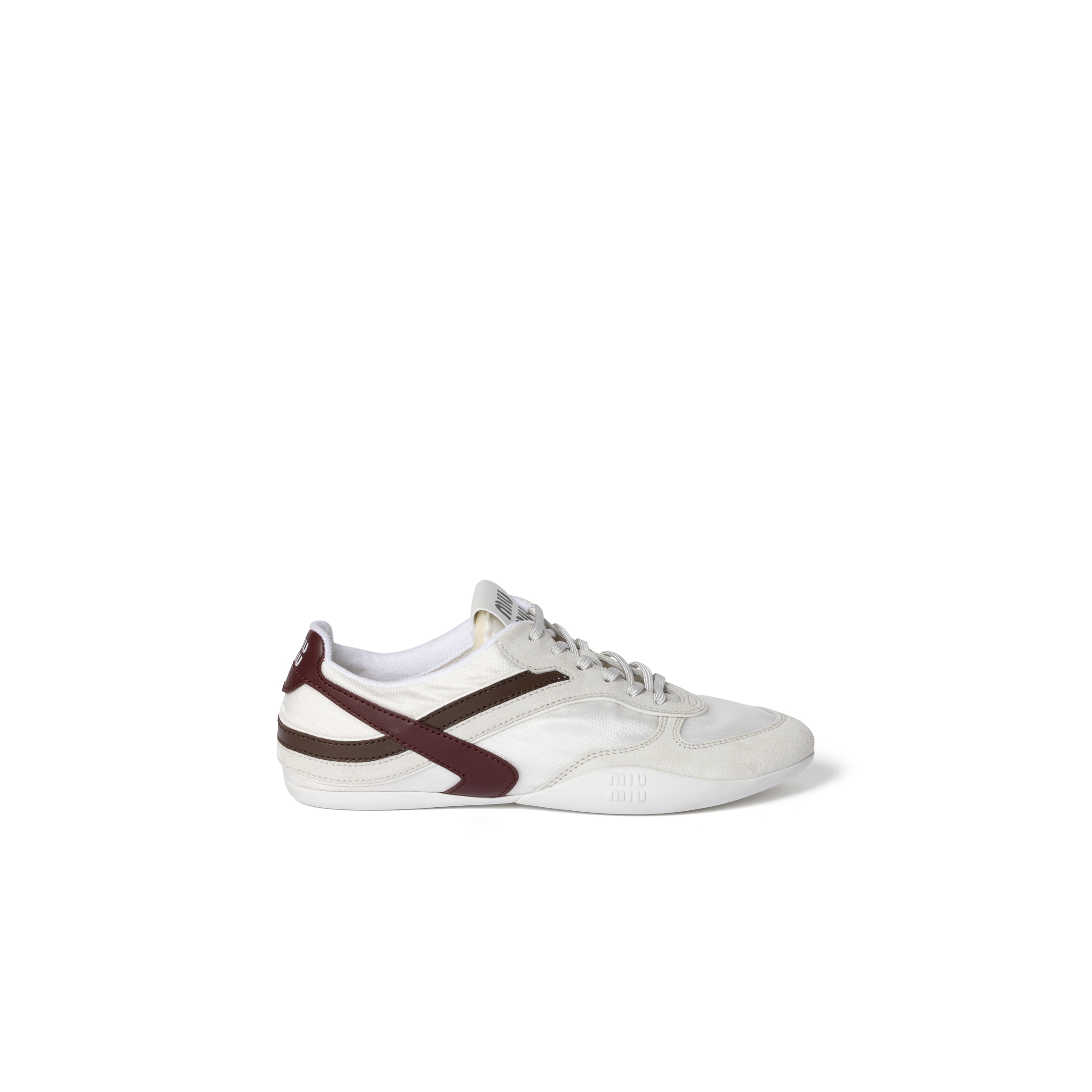 Miu Miu Women Two-tone Tech Fabric And Suede Gymnasium Sneakers In Multi
