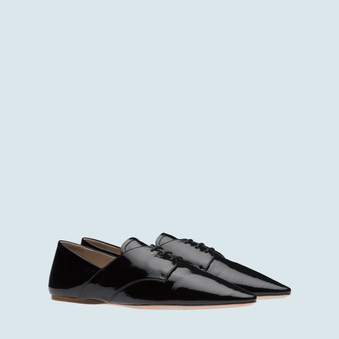 black pattern leather shoes
