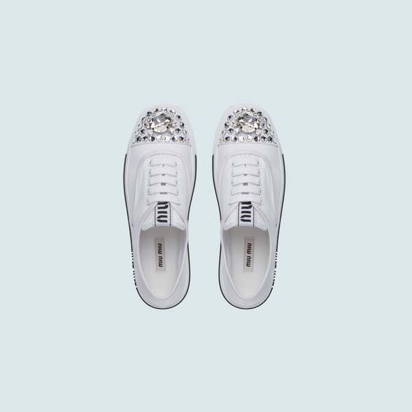 Miu miu silver sneakers clearance