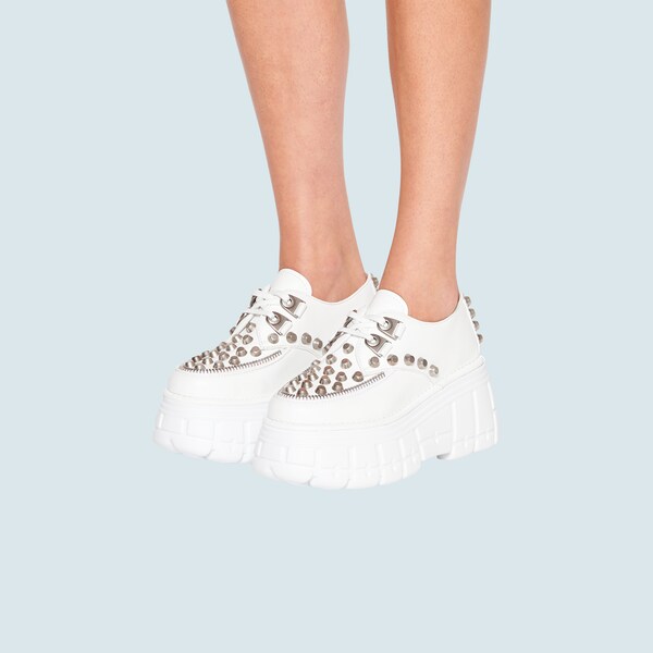 scarpe platform con borchie