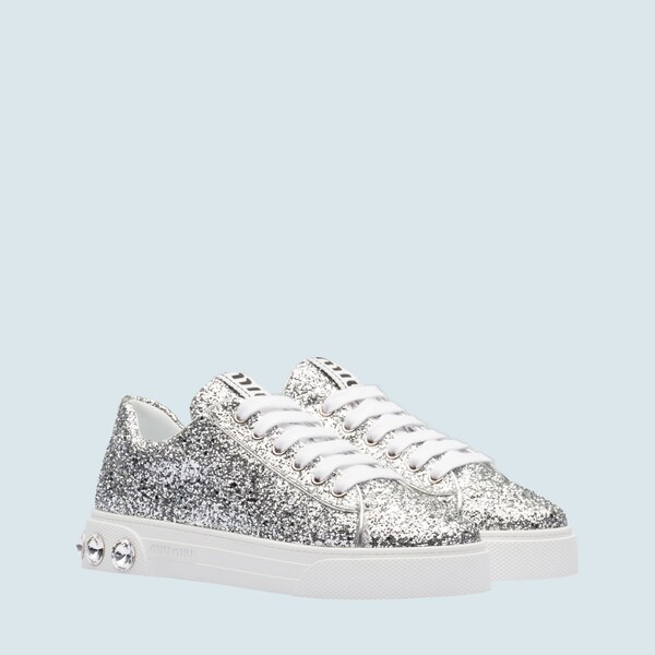 miu miu gold glitter sneakers