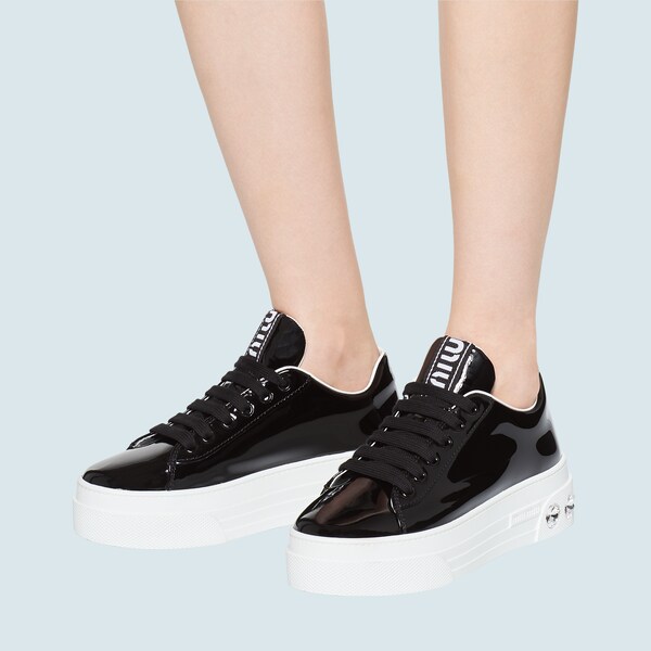 patent leather slip on sneakers