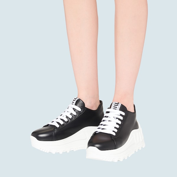 Miu miu leather sneakers clearance
