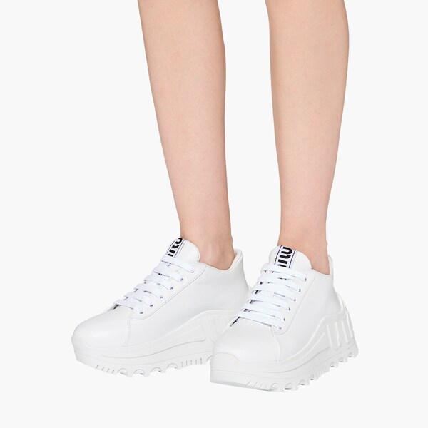 miu miu leather sneakers
