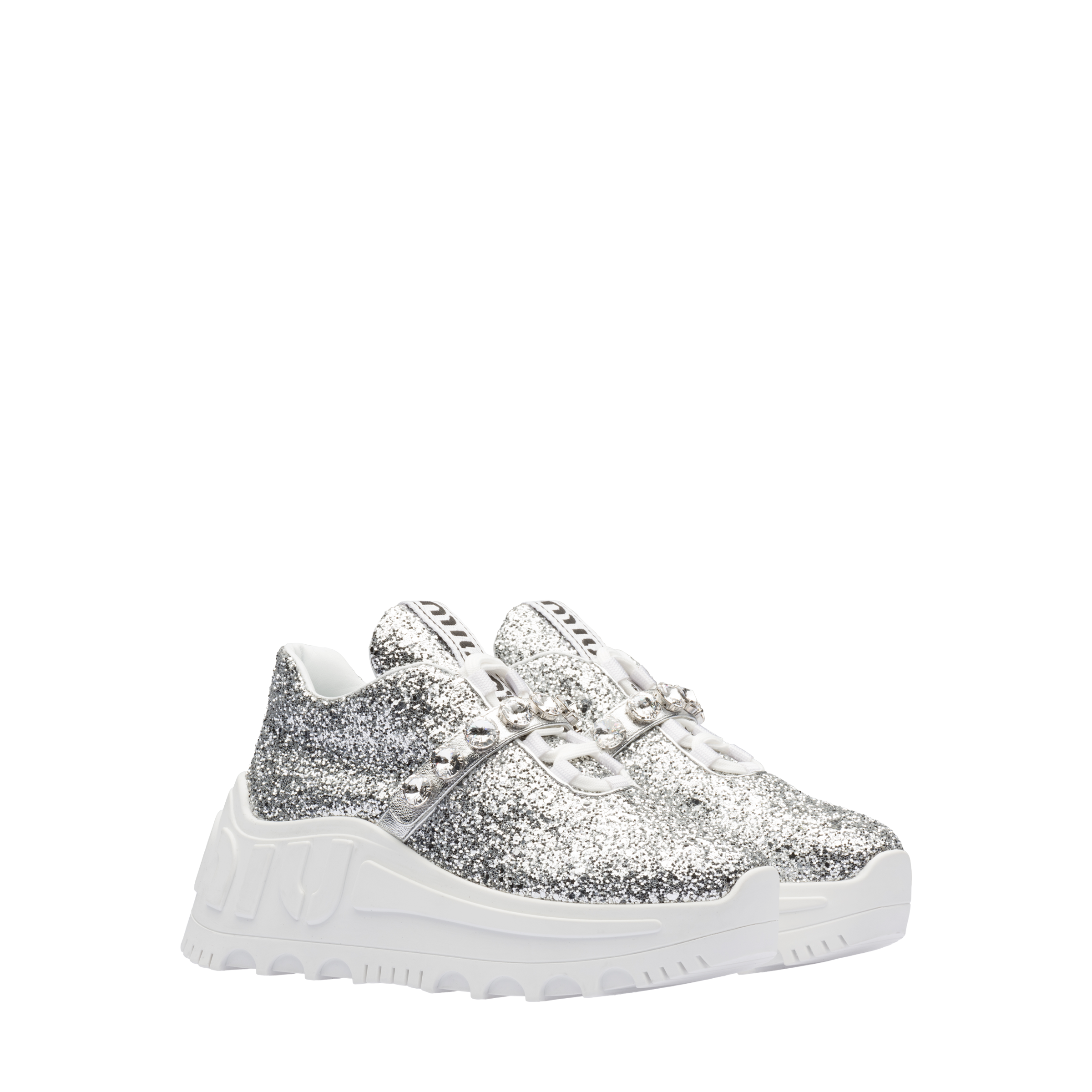 Glitter fabric sneakers | Miu Miu 