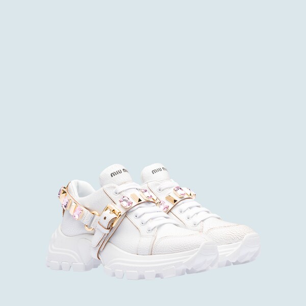 miu miu sneakers with crystals