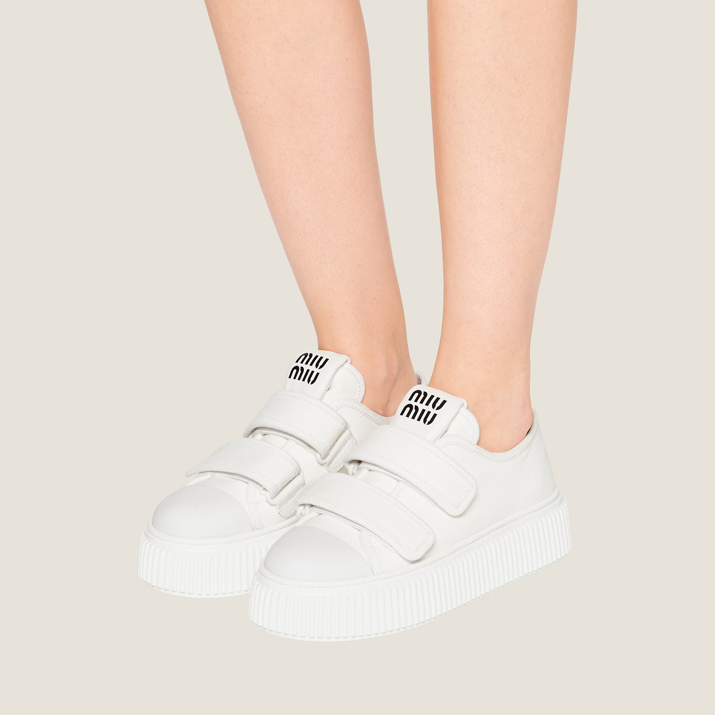 Miu Sneakers White Mix Blue Straps Cowhide