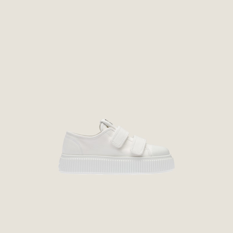 MIUMIU 26S SNEAKERS IN WHITE MESH MIX CALFSKIN