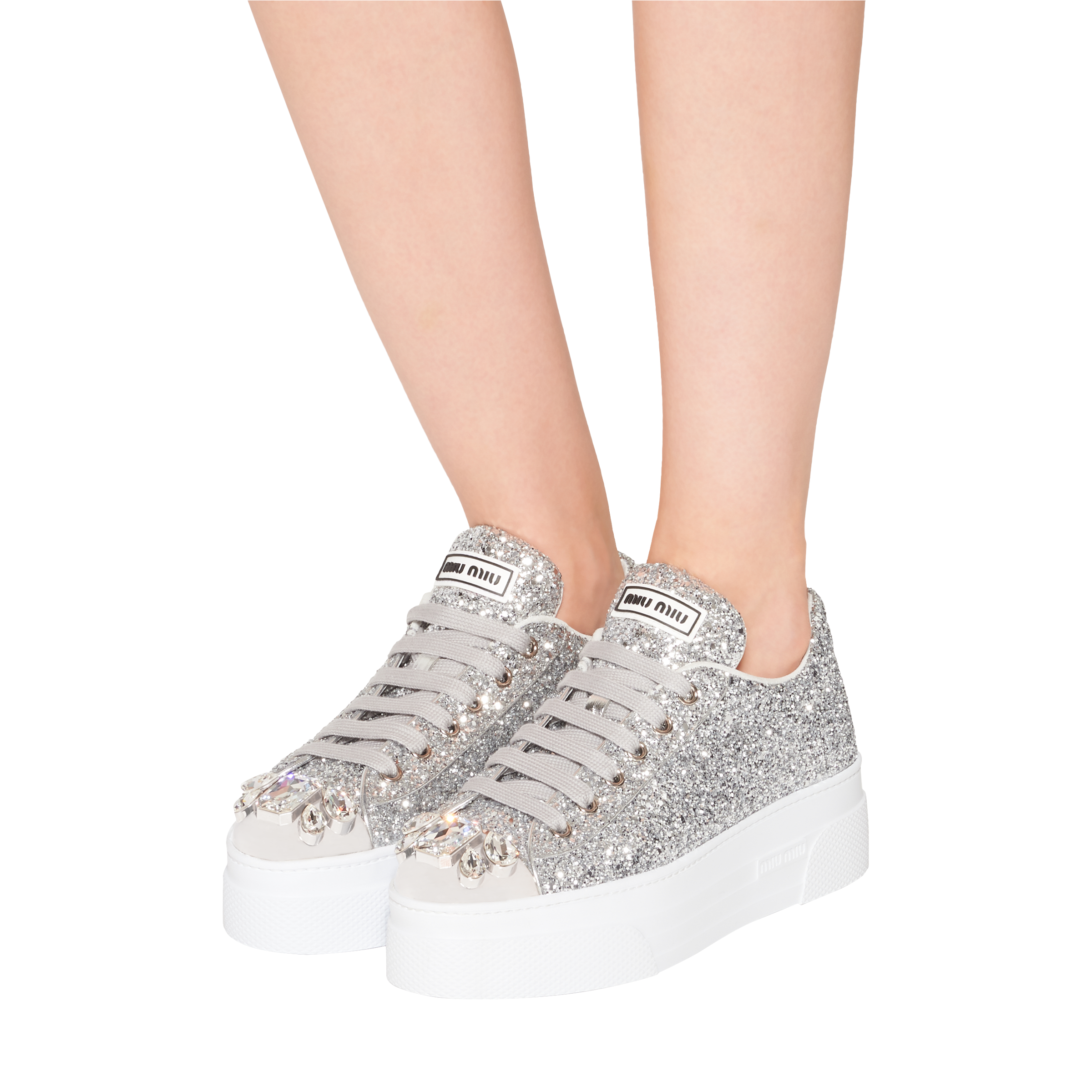 miu miu gold glitter sneakers