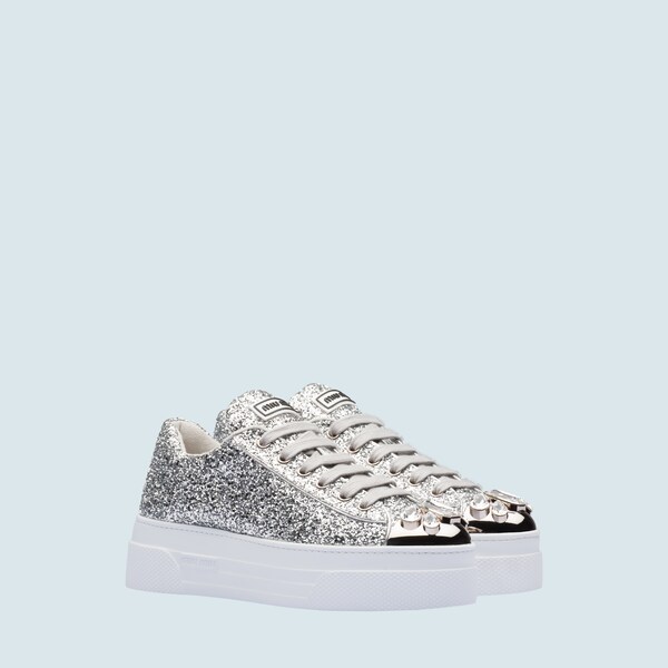 miu miu gold glitter sneakers
