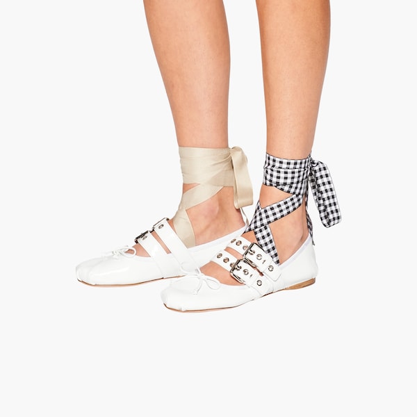 lave et eksperiment Hvor fint slidbane Naplak ballerinas White | Miu Miu