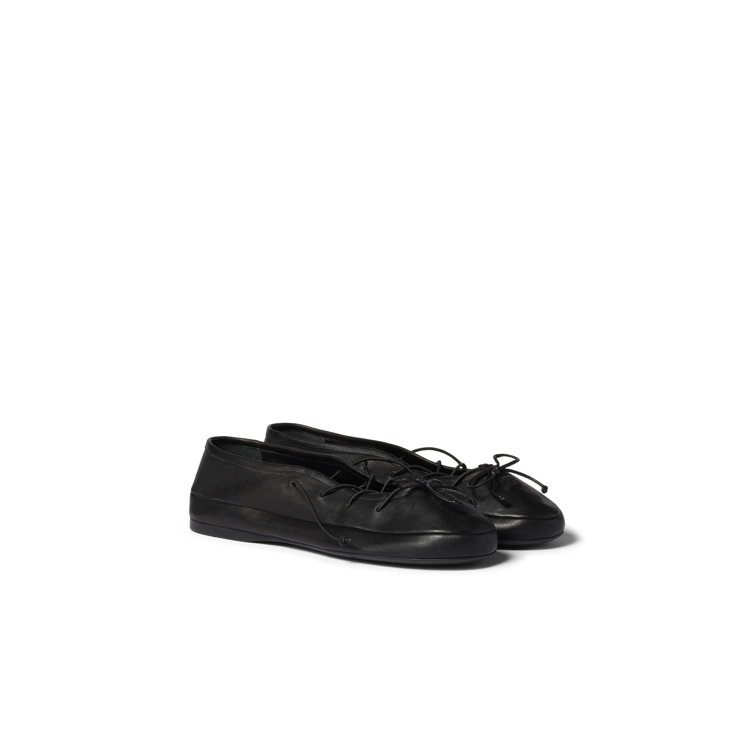 Miu Miu Nappa Leather Ballerinas, Woman, Black, Size 40,5