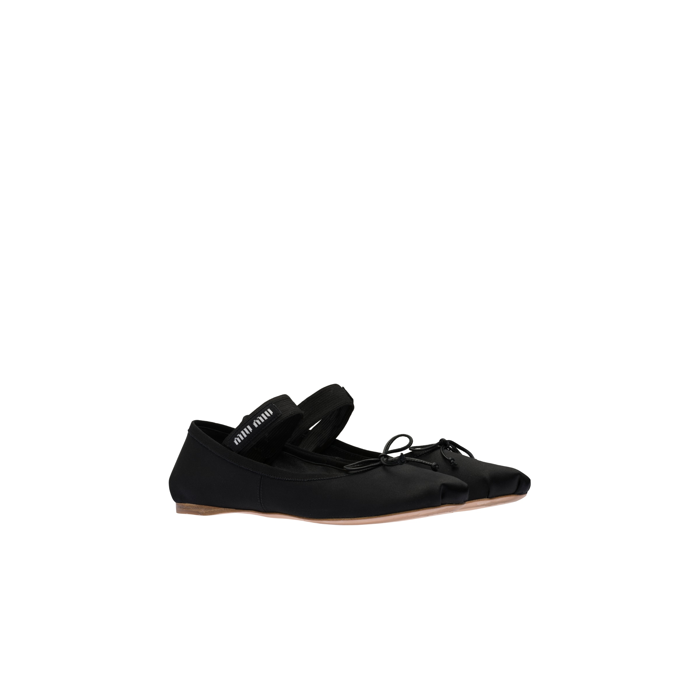 Miu Miu Ballerines En Satin, Femme, Noir, Taille 37