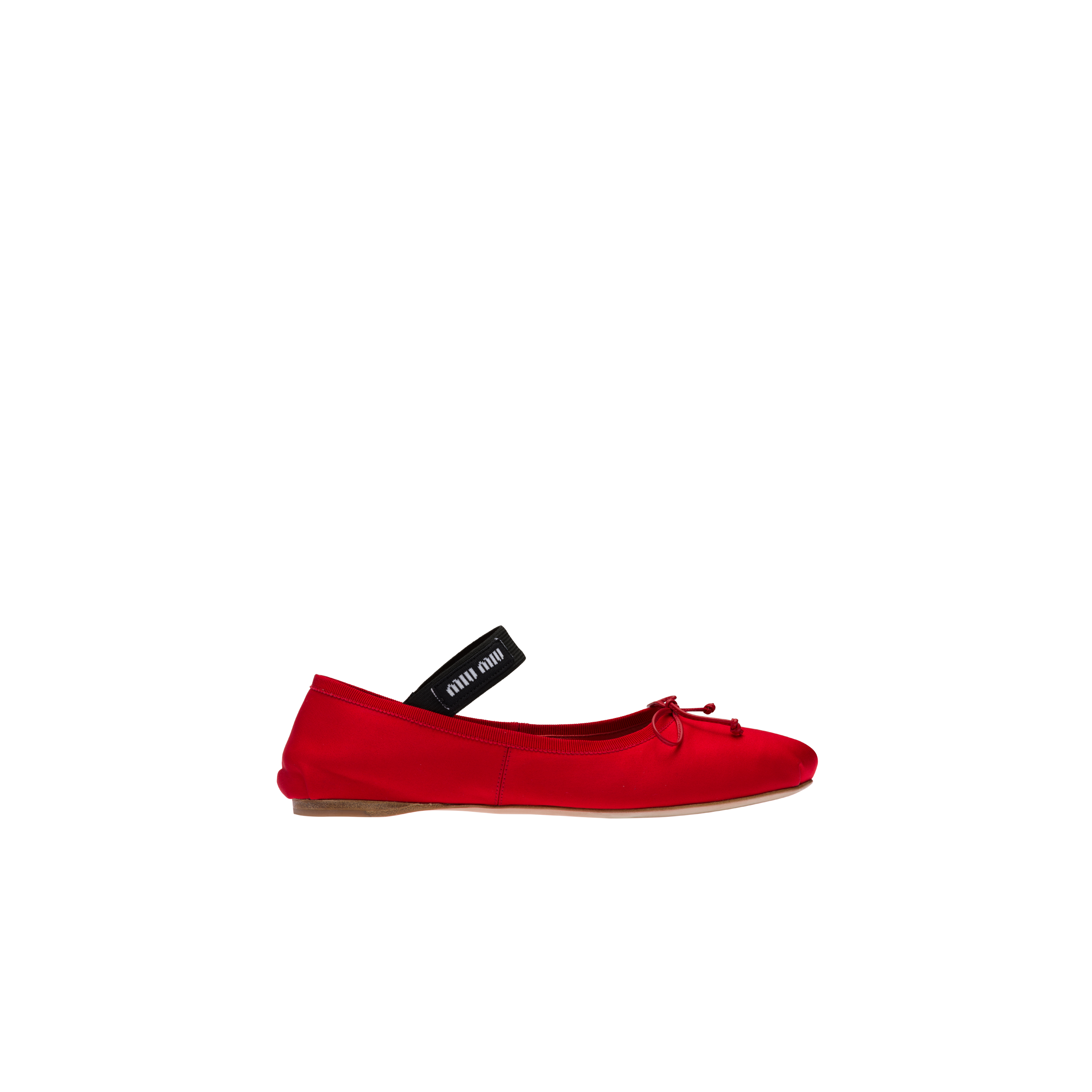 フラットシューズ MIU MIU Satin Ballerinas Cacao Red Satin Ballerinas | Miu Miu