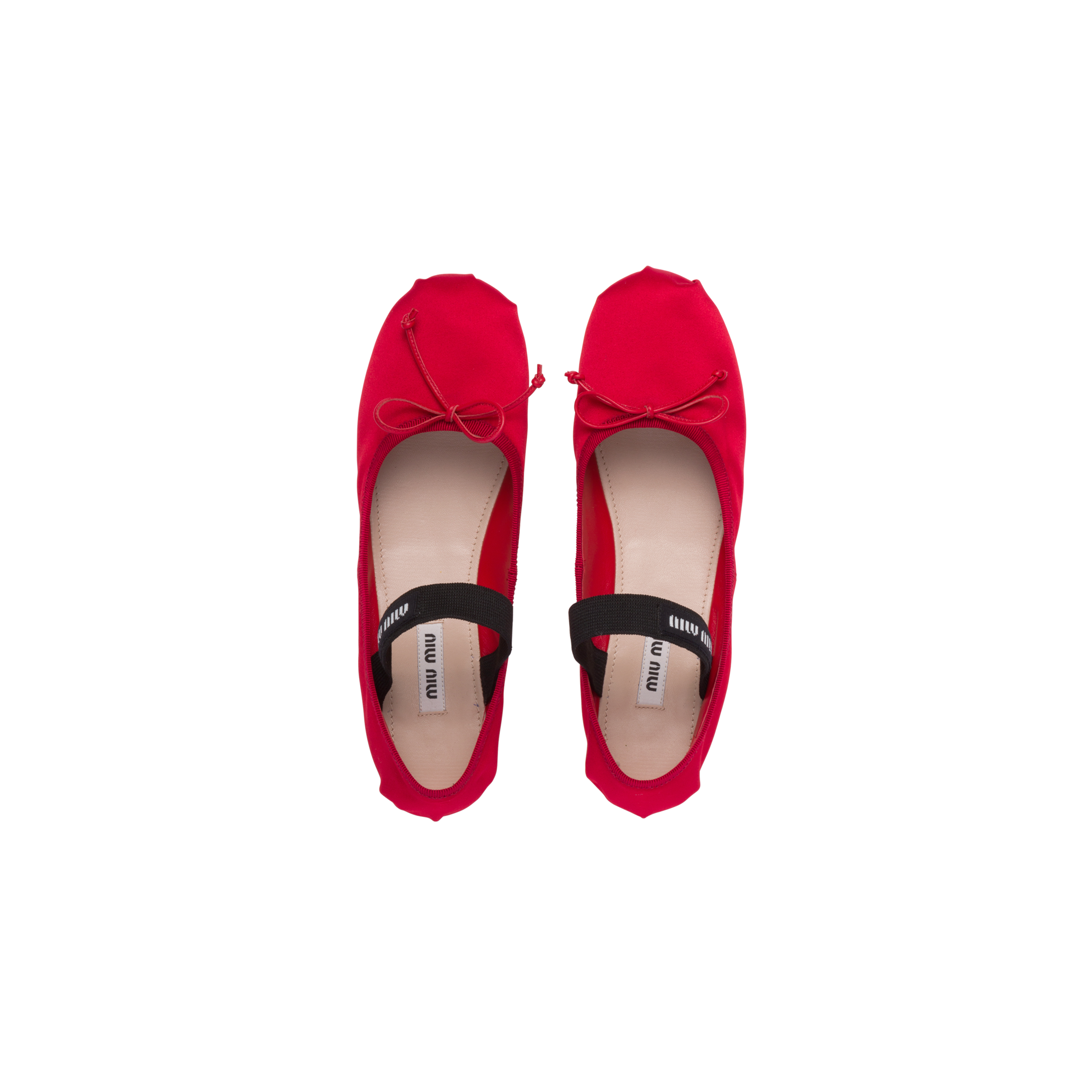 Red Satin Ballerinas | Miu Miu