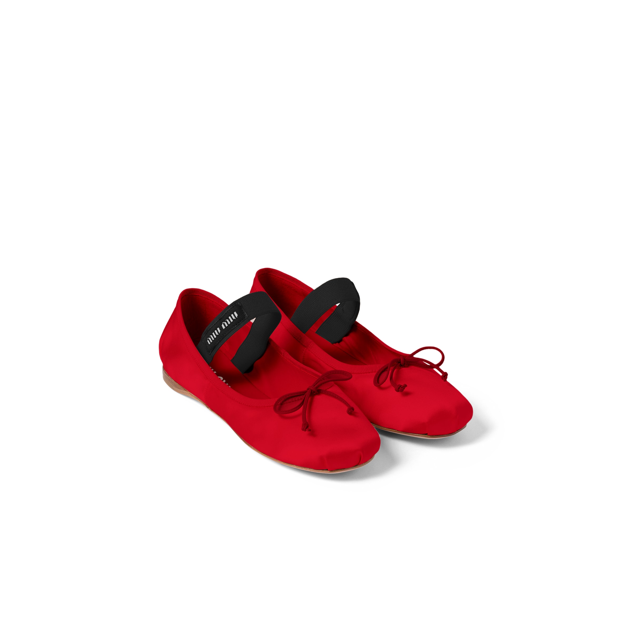 Miu Miu Ballerines En Satin, Femme, Rouge, Taille 35