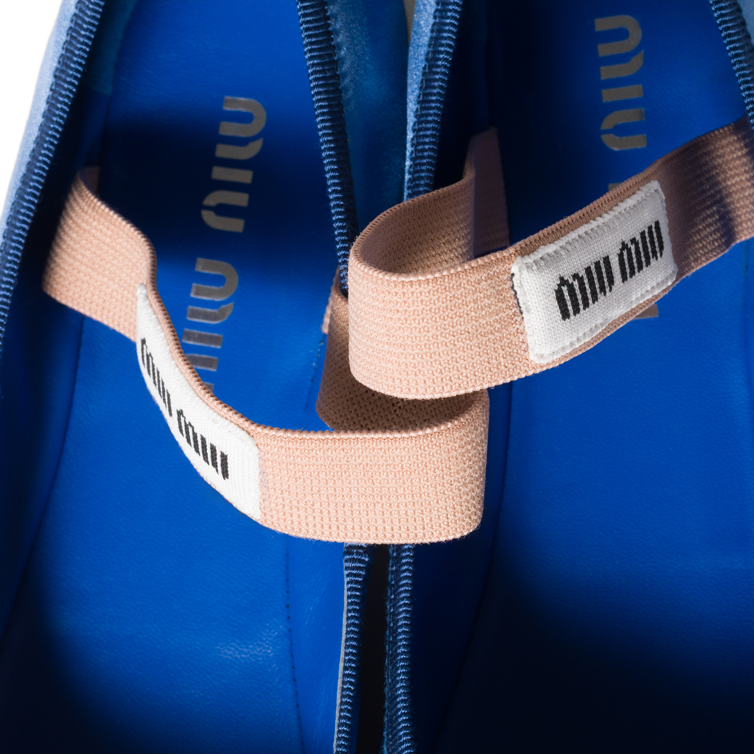 Miu Miu Satin Ballerinas In Blue