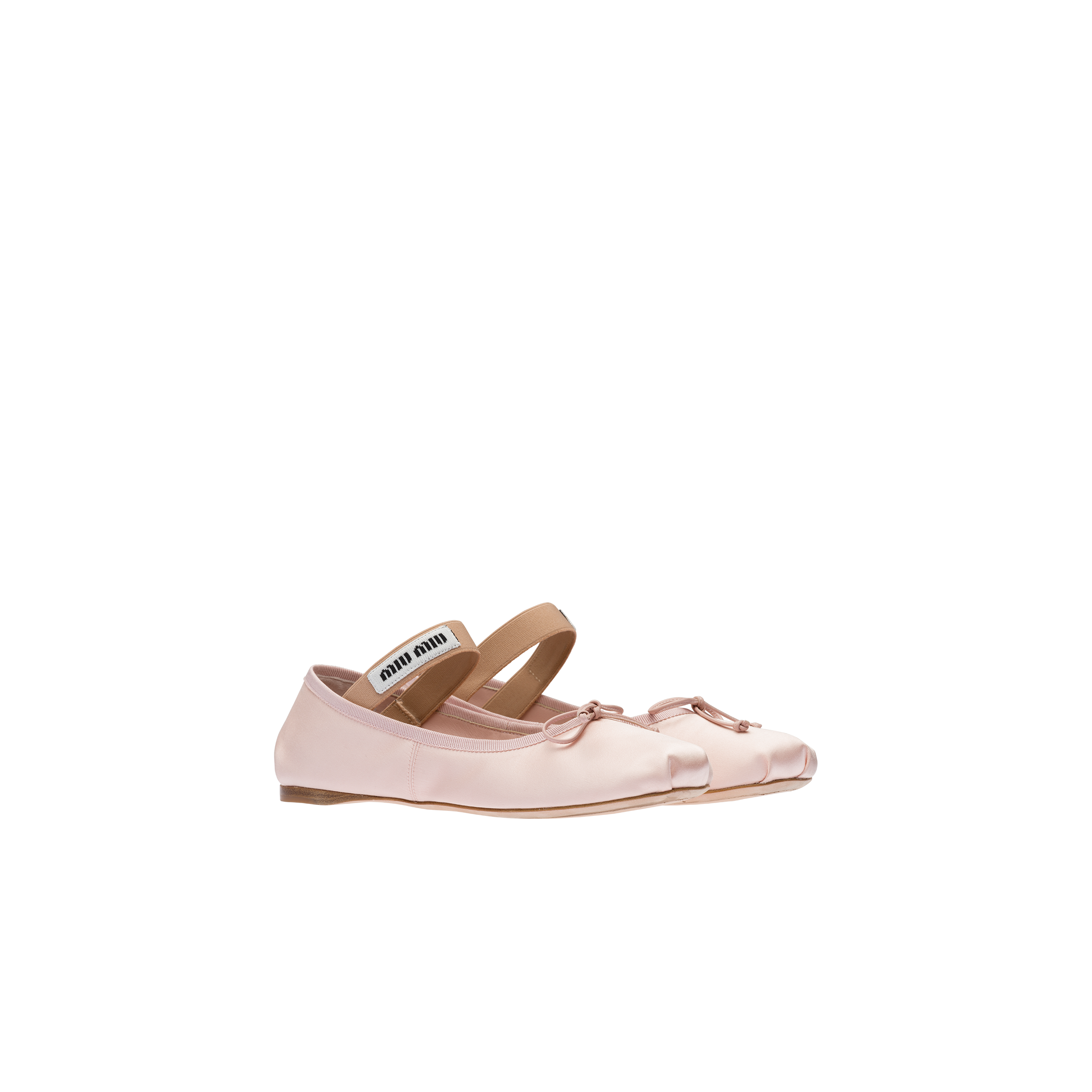 Miu Miu Satin Ballerinas In Orchid Pink