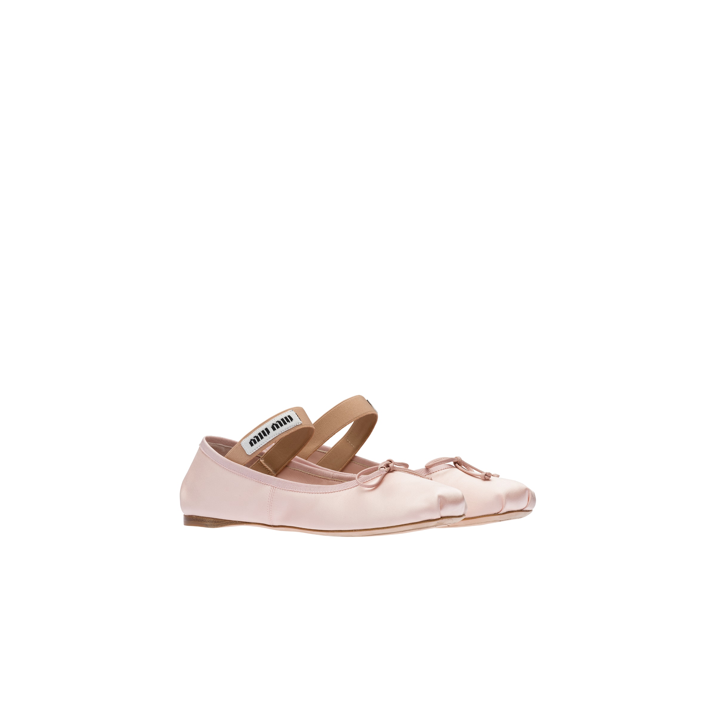 Miu Miu Ballerines En Satin, Femme, Rose Orchidée, Taille 39,5
