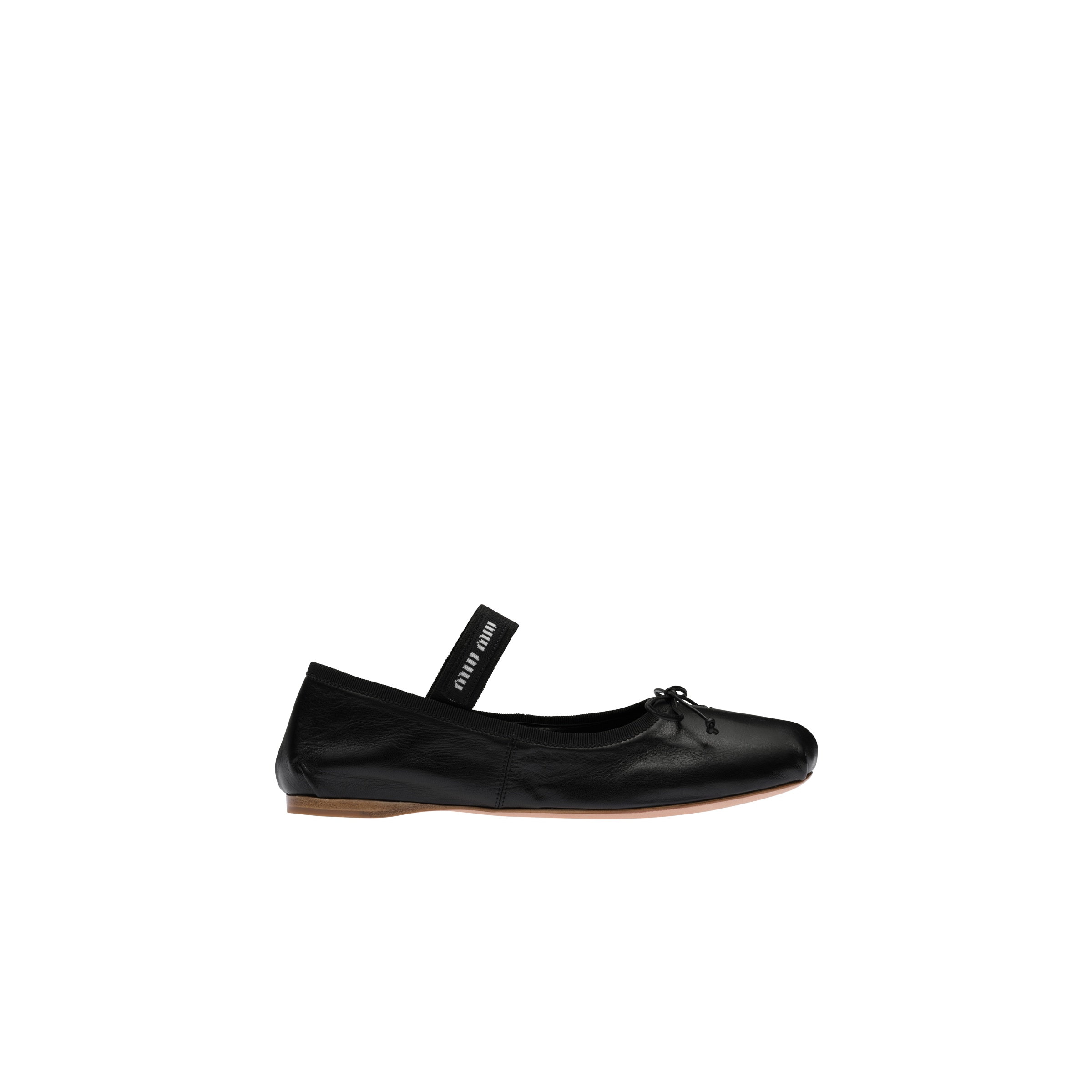 Miu Miu Logo-printed Bow Detailed Ballerina Shoes In Animal Print