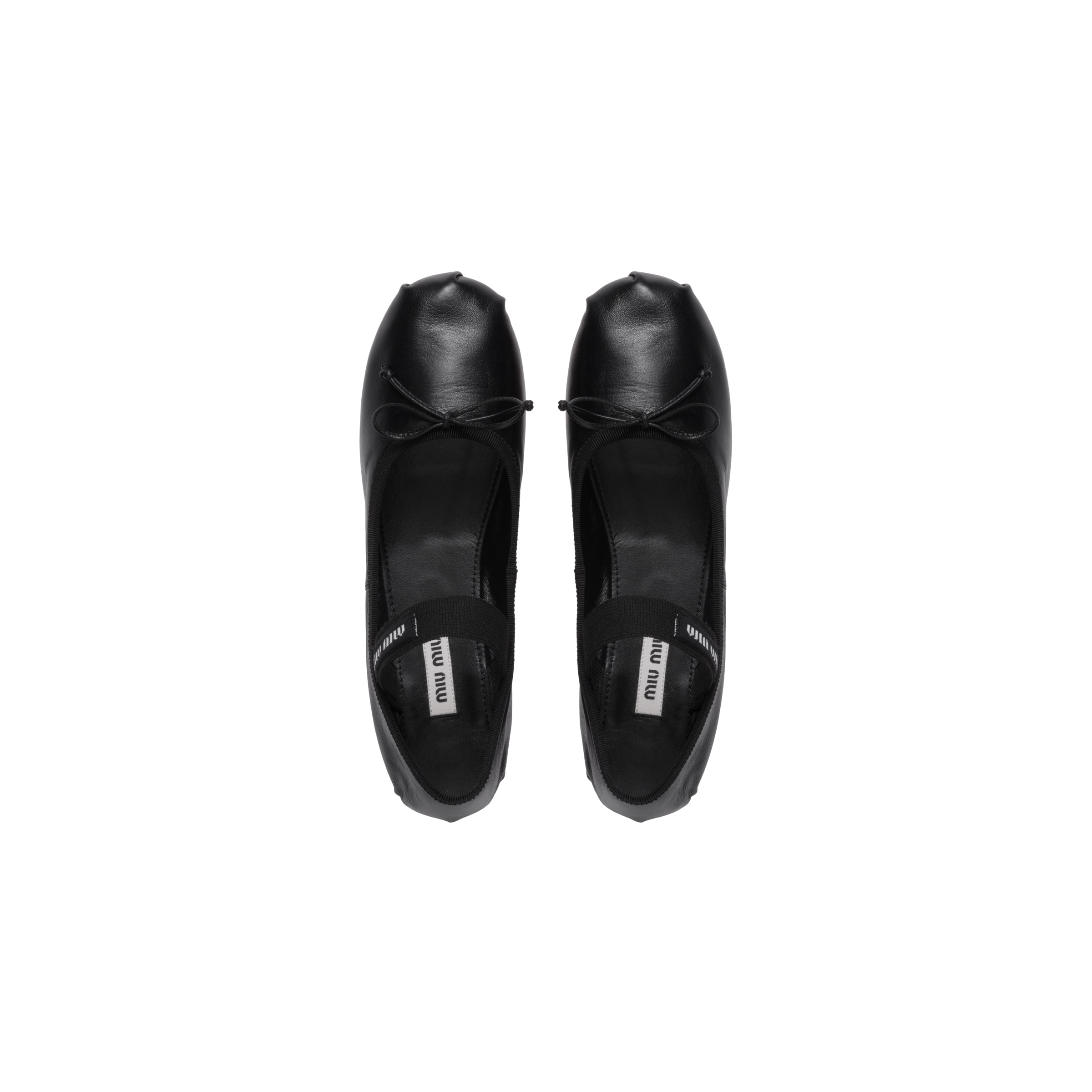 Miu Miu Logo-printed Bow Detailed Ballerina Shoes In Animal Print