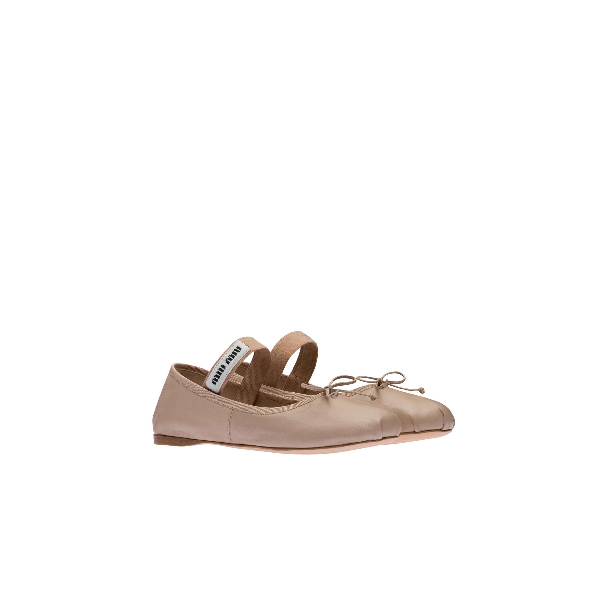 Miu Miu Ballerines En Cuir, Femme, Nénuphar, Taille 39,5