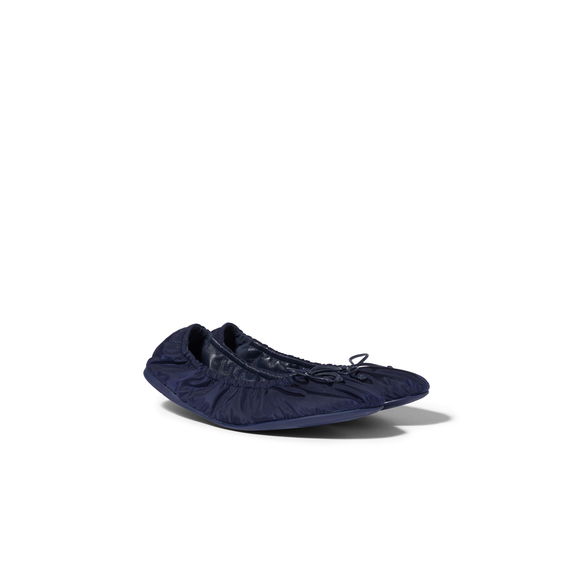 Miu Miu Foldable Technical Fabric Ballerinas In Cobalt Blue