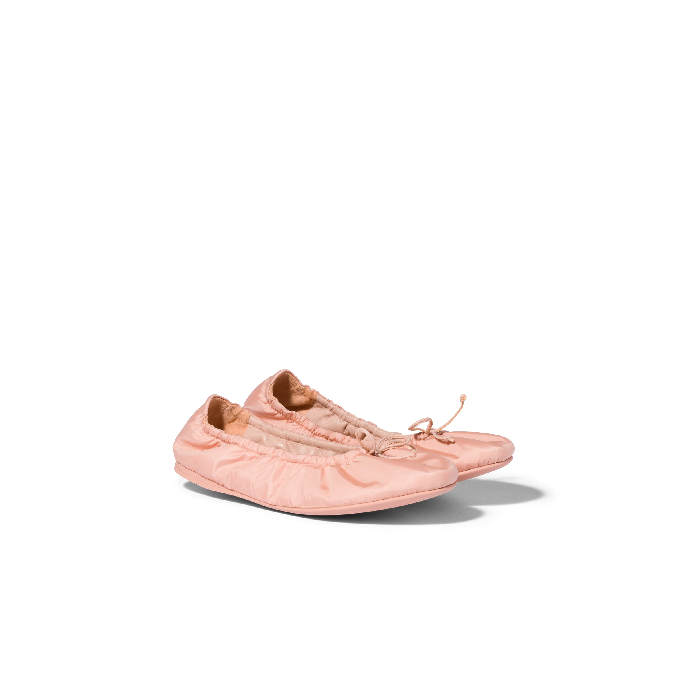 Miu Miu Foldable Technical Fabric Ballerinas In Opal