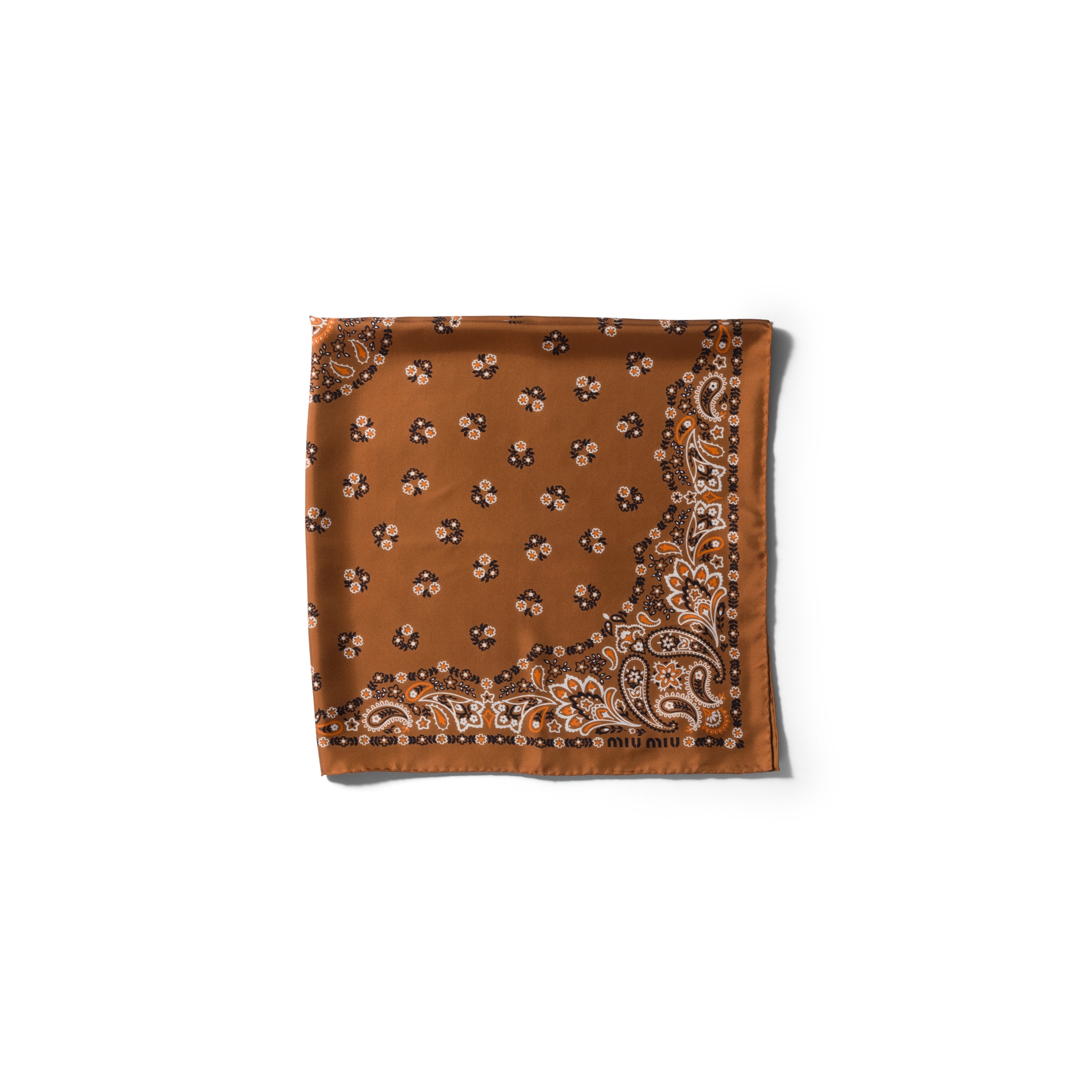 Miu Miu Printed Silk Scarf In Multi