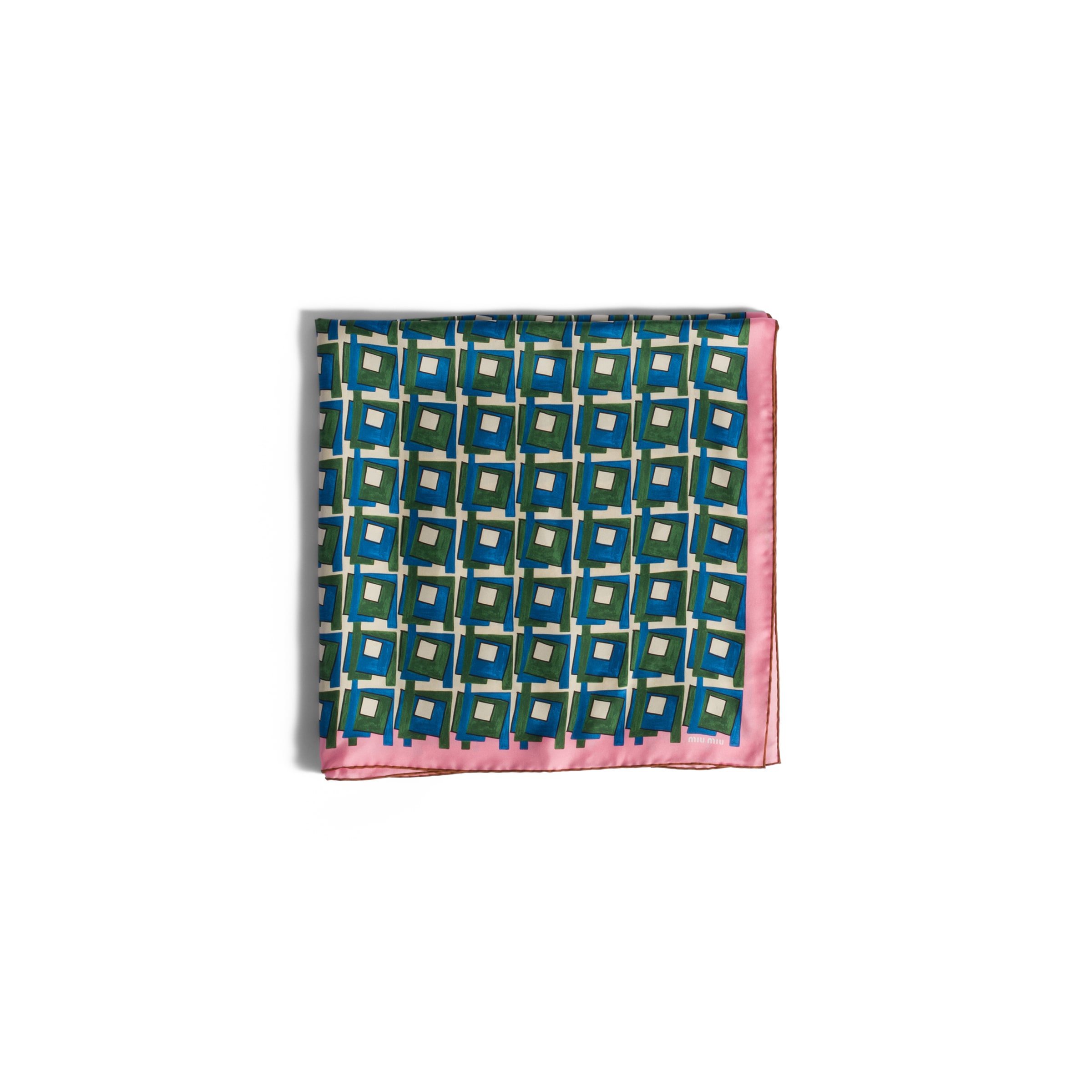 Miu Miu Printed Silk Scarf In Multi