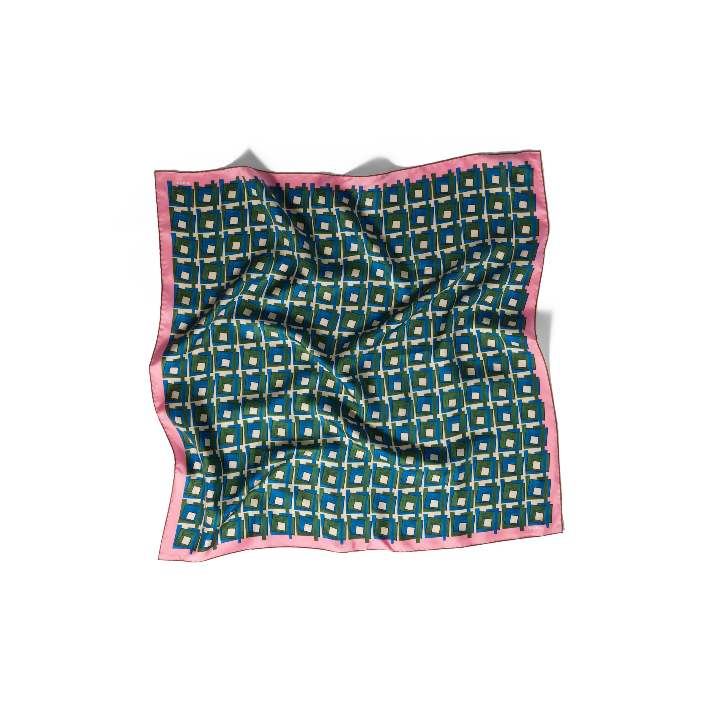 Miu Miu Printed Silk Scarf In Multi