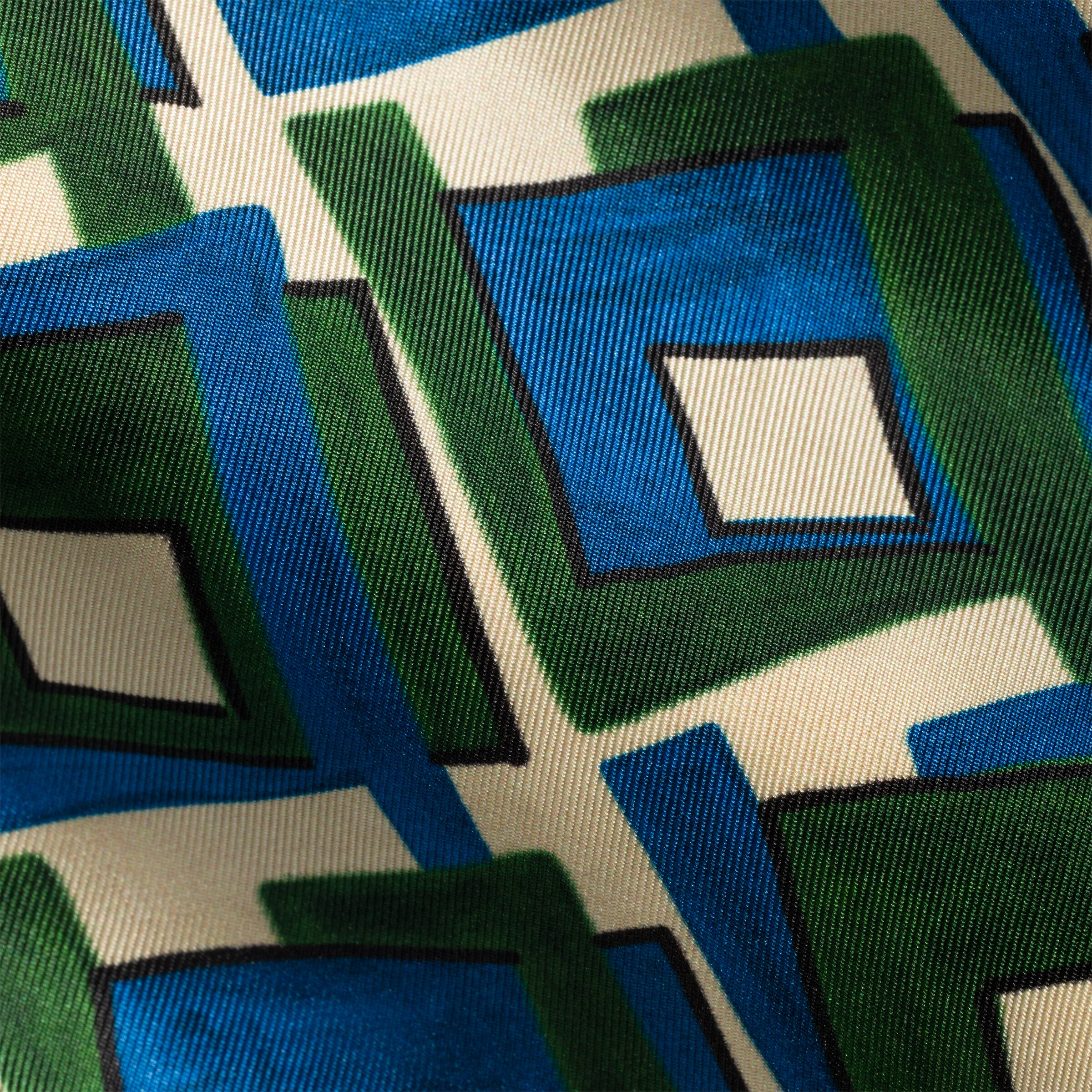 Miu Miu Rectangular Scarf Soft Texture Geometric Pattern In Green