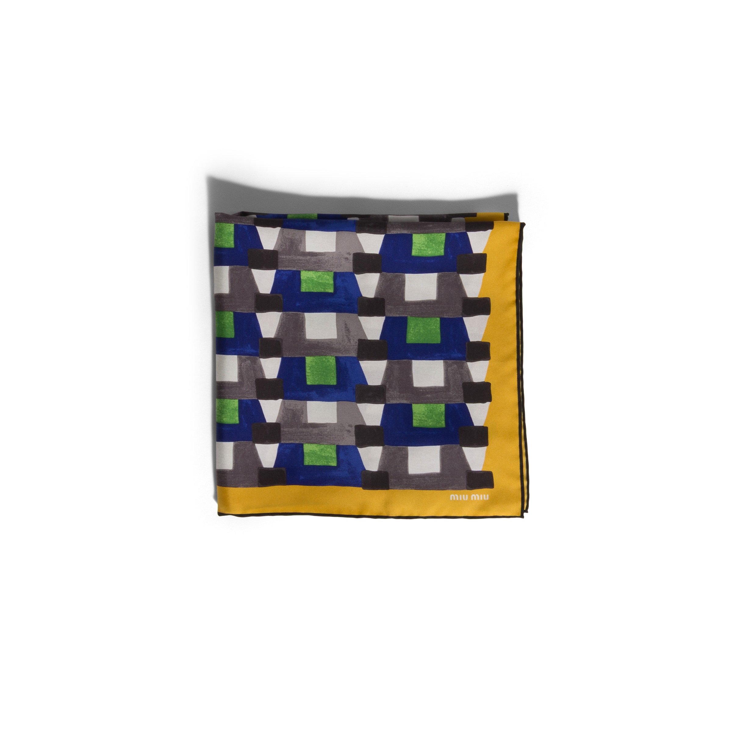 Miu Miu Printed Silk Scarf In Multi