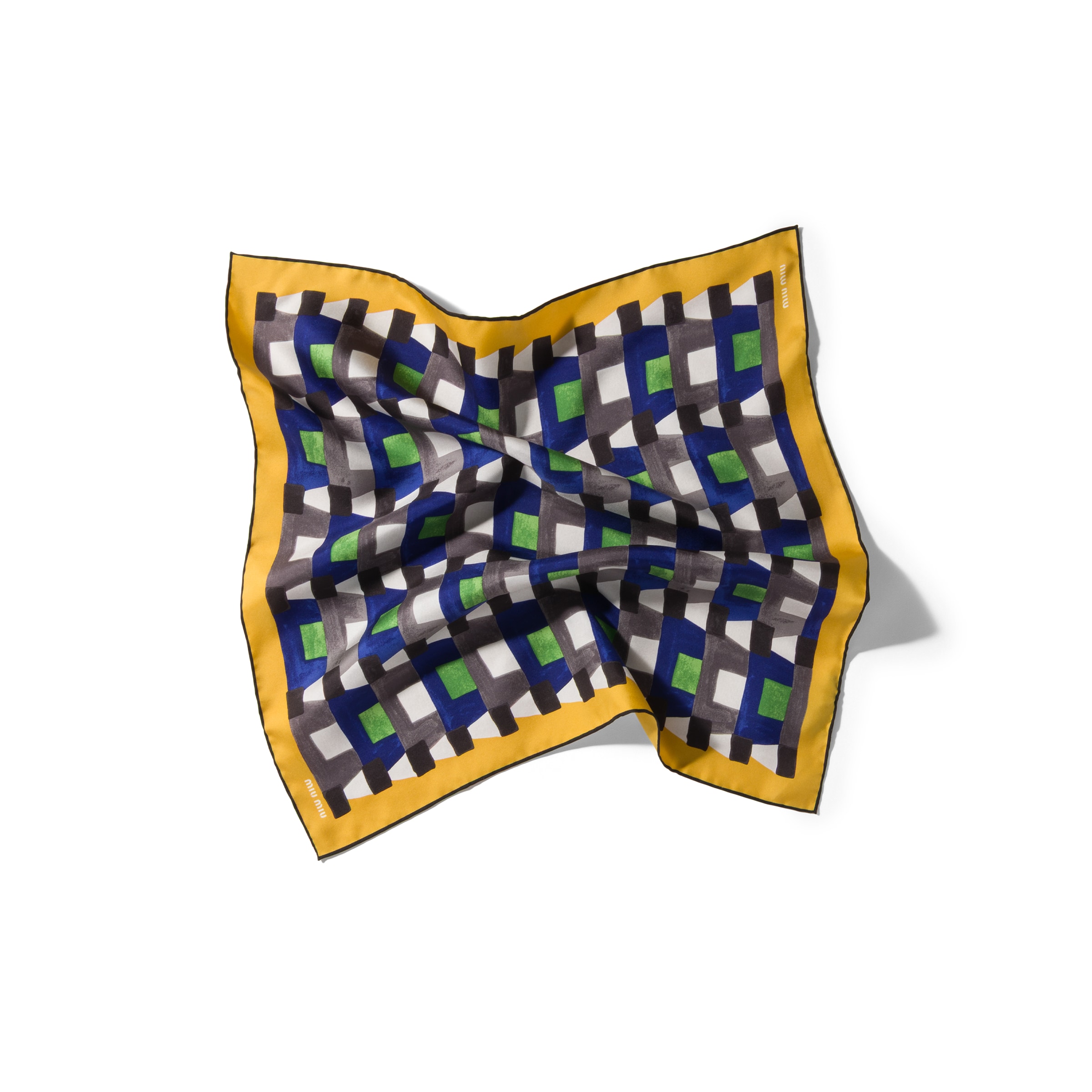 Miu Miu Printed Silk Scarf In Multi