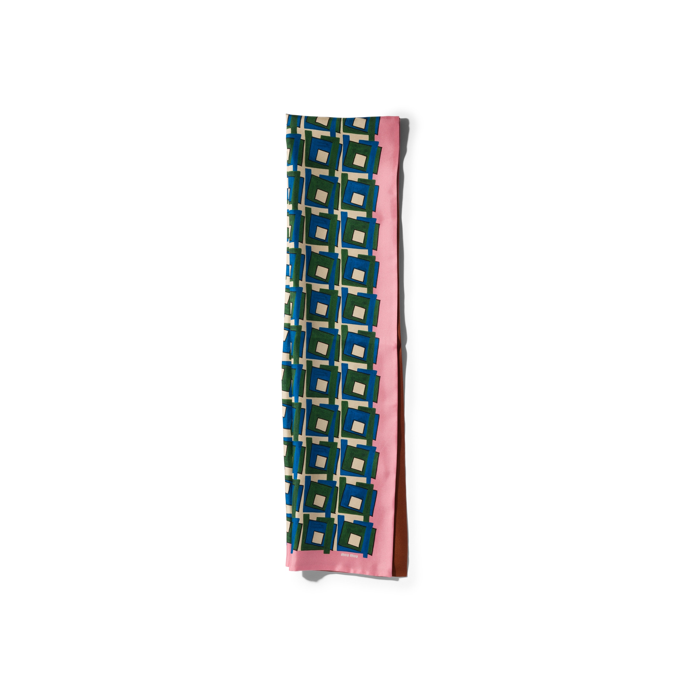 Miu Miu Printed Silk Scarf In Multi