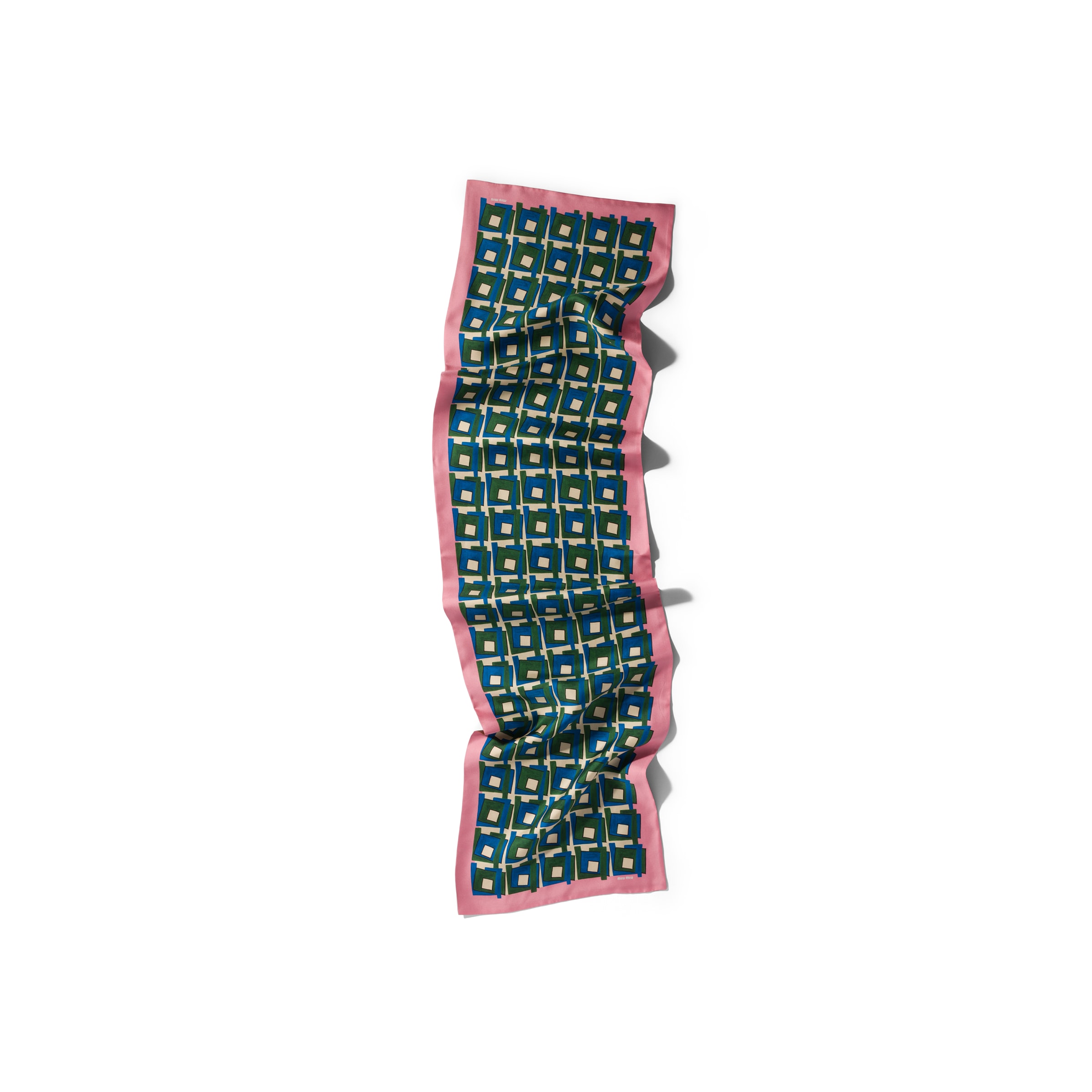 Miu Miu Printed Silk Scarf In Multi